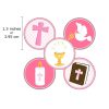 Girl First Holy Communion Party Favor Stickers 50