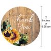 Rustic Sunflowers Thank You Sticker Labels 30