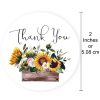 Sunflowers Thank You Sticker Labels In basket 30