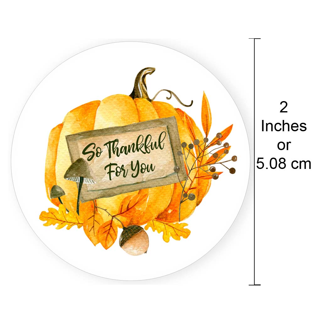 Thanksgiving So Thankful For You Sticker Labels - Set of 30