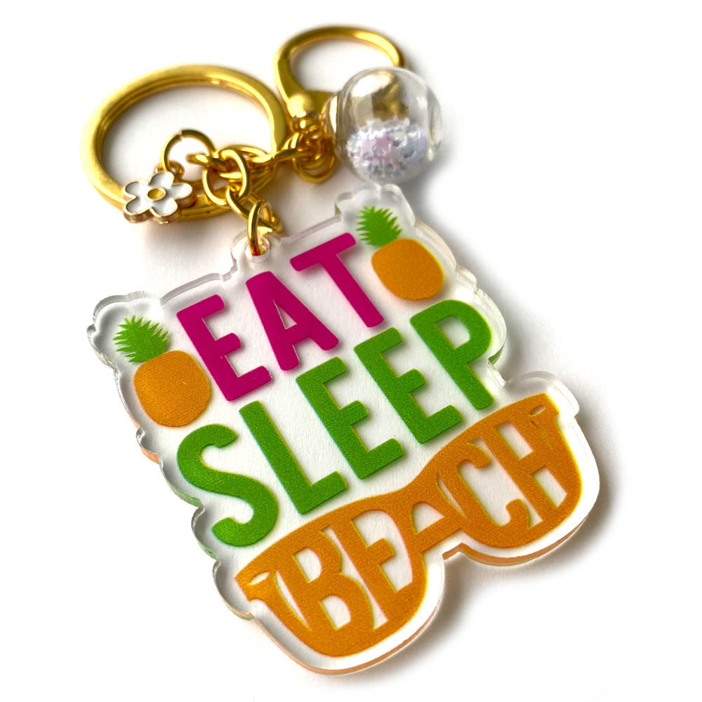 Eat Sleep Beach Keychain